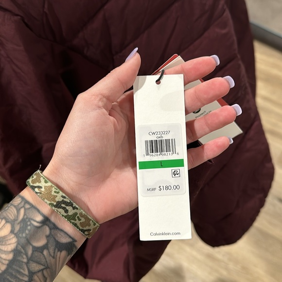 NWT Maroon Calvin Klein size large jacket - Picture 6 of 6